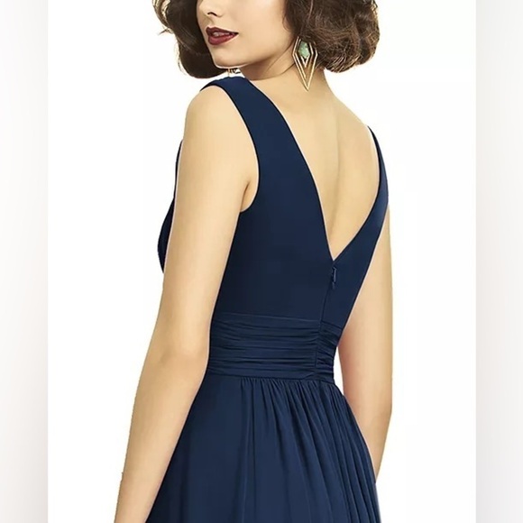 DESSY COLLECTION Shirred Chiffon Gown - Picture 5 of 12